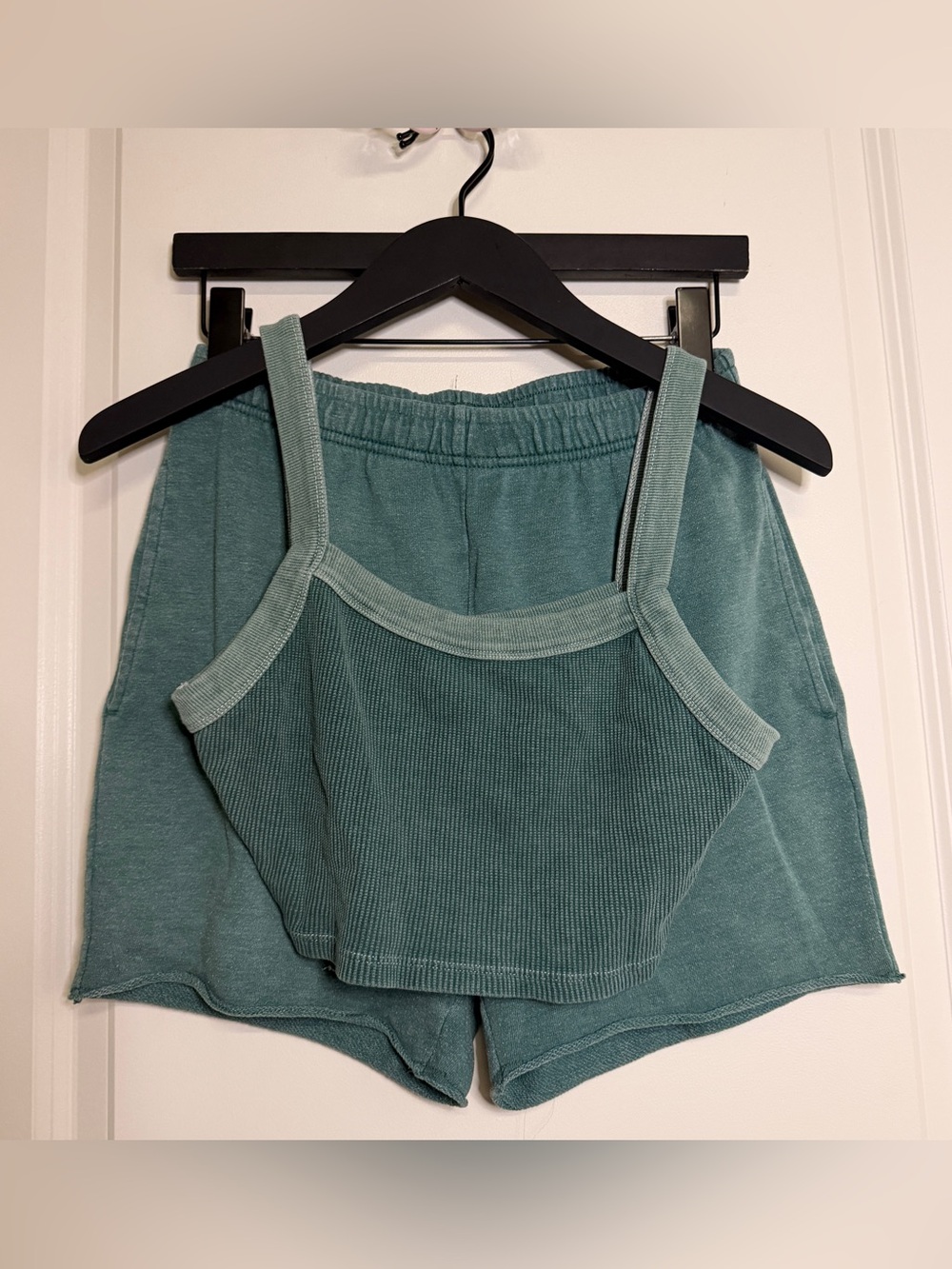 wild fable x Colsie Teal Ribbed Tank and Shorts Set
